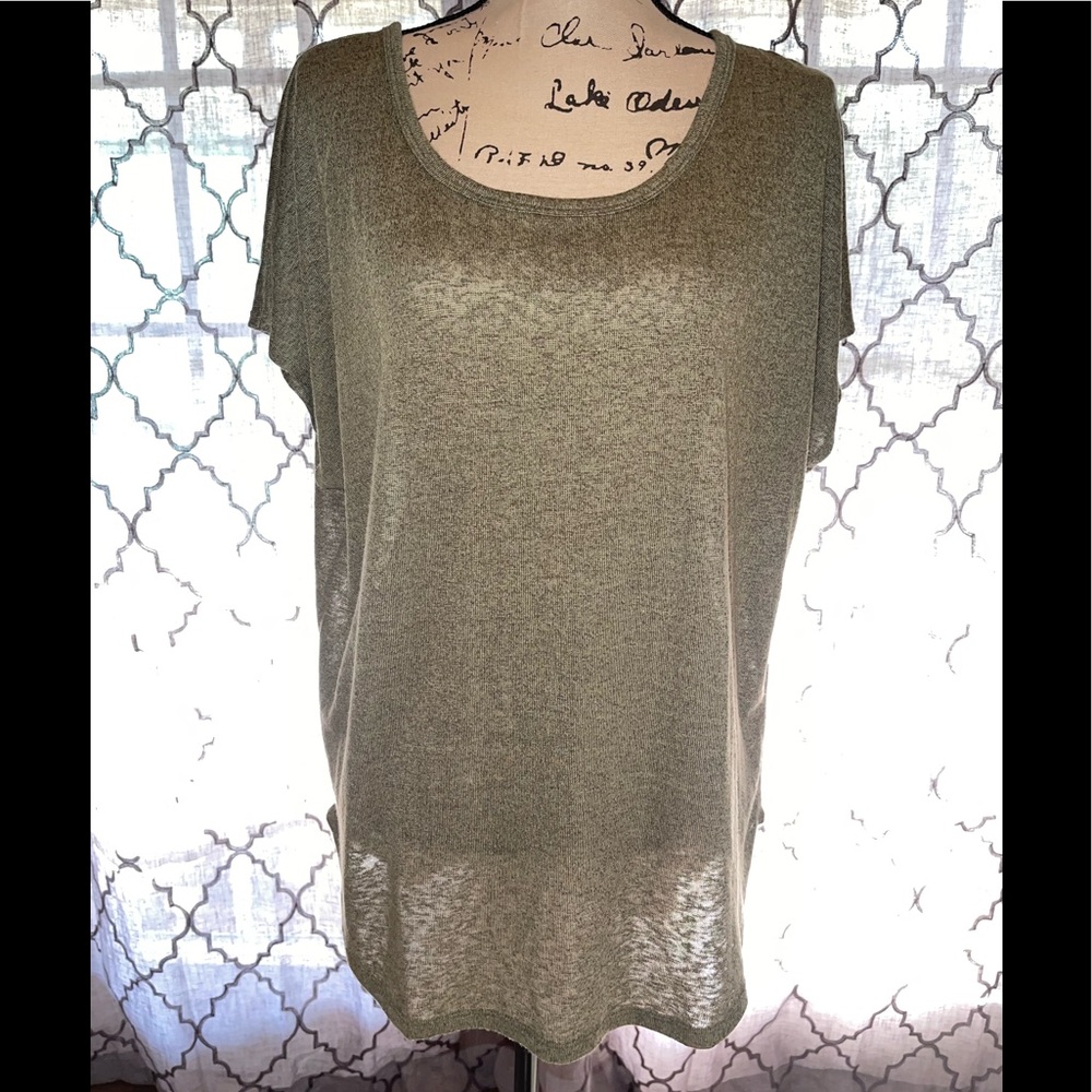 Olive Green Scoop Neck Top LB 18/20
